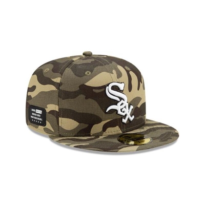 Green Chicago White Sox Hat - New Era MLB Armed Forces Weekend 59FIFTY Fitted Caps USA0861495